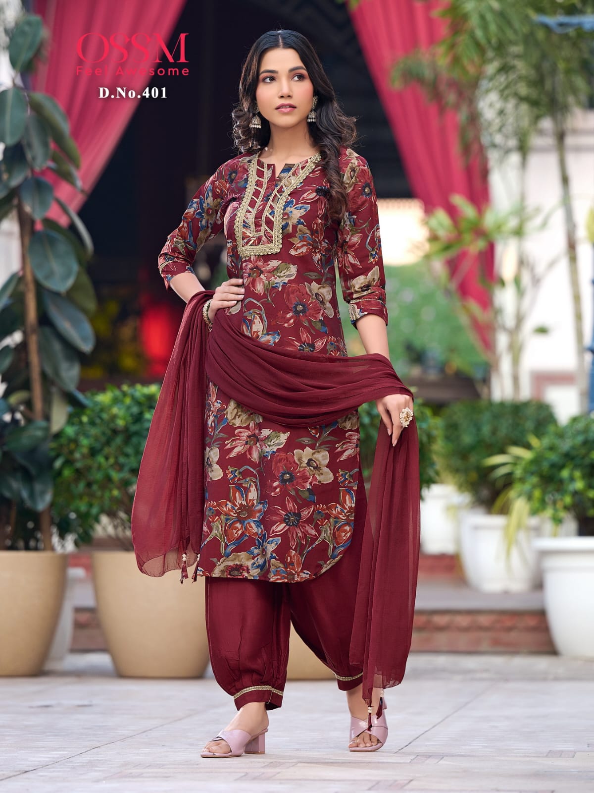 Ossm Afghani Vol 4 Modal Printed Kurti With Bottom Dupatta Catalog
